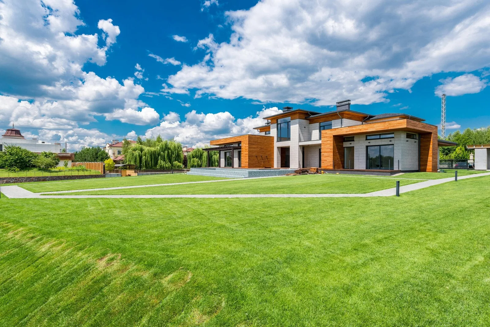 Fresh Kentucky bluegrass sod field in Creston, BC
